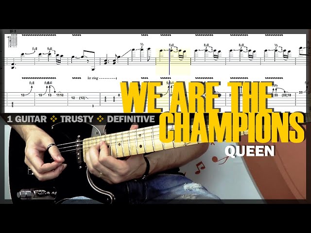 We Are the Champions | Guitar Cover Tab | Guitar Solo Lesson | Backing Track with Vocals 🎸 QUEEN class=