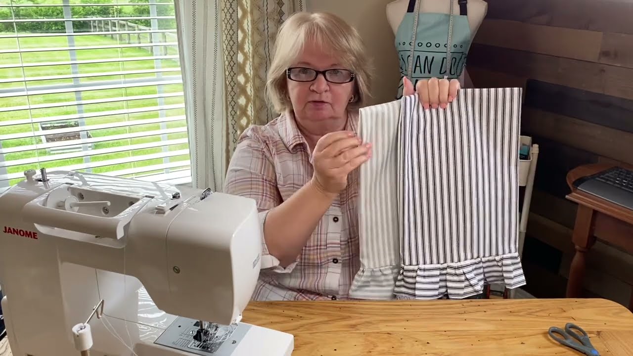 How To Make A Buffalo Check Ruffled Tea Towel – Mother Thyme