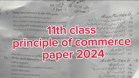 1st year principle of Commerce paper 2024 | i com part 1 principle of commerce group 1 paper