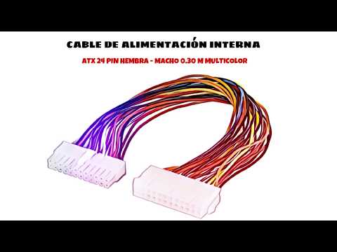 Video de Cable de alimentacion interna ATX 24 pin hembra-macho 0.30 M Multicolor