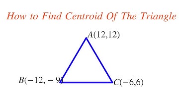How To Find Centroid to Triangle || Coordinates Geometry Solved Problem