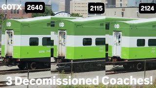 (3 Decomissioned GO Coaches 2640/2115/2124!) GO Transit Willowbrook Yard (08/19/26)