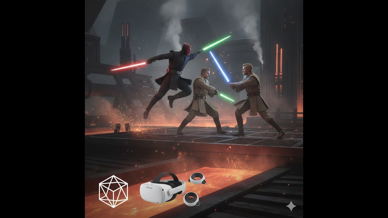 VR180 Maul vs Obi Wan and Qui Gon Duel REMASTERED 4k 