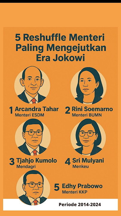 Daftar 5 Reshuffle Menteri Paling Mengejutkan di Era Jokowi, Kembalinya Sri Mulyani & Adanya Korupsi