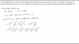 Lecture # 5.40 EX-5.61 Binomial approximation to Poisson | The probability that a student at a locl| screenshot 5