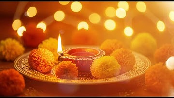🪔 Indian Diwali Hindi Background Music | Peaceful Diya Light | Golden Bokeh Bhakti Vibes 2025