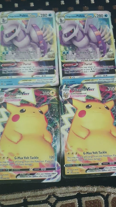 my pikachu and palkia Pokémon cards#pokemon #collectiblecards #pokemoncards #tradingcards #cards