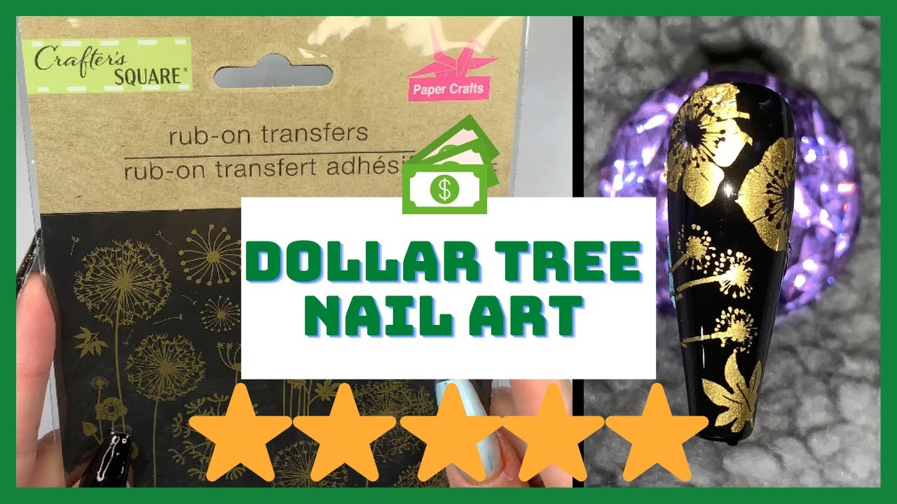 Dollar Tree Rub On Transfer Sticker Nail Art! Super Affordable And Easy