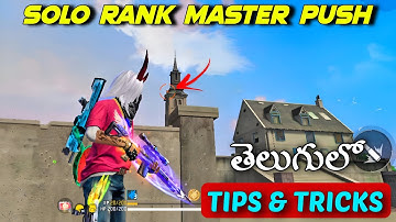 Solo Rank Master Push Tips And Tricks In Telugu || Free fire tips and tricks