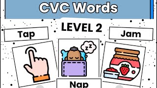 TPT Preview | CVC Words Task Cards Level 2 | Match Word to Picture