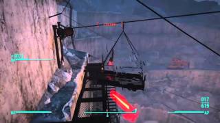 Fallout 4 - Crazy Physics. Raider goes flying.