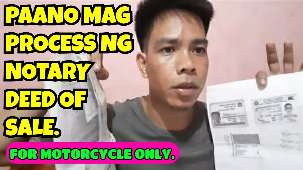 PAANO MAG PROCESS NG DEED OF SALE SA MOTORCYCLE.