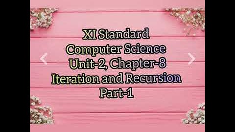 Class 11 Computer Science Chapter-8 Iteration and Recursion (Part-1)