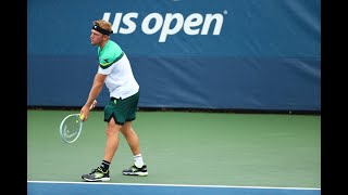 Alejandro Davidovich Fokina with an underarm serve on set point!