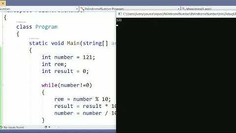 Palindrome Number Program  in C# sharp