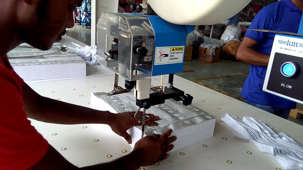 Band knife cutting machine Garments cutting house. YouTube