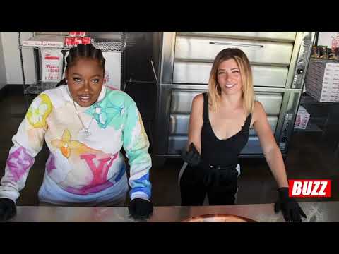 Madison makes Pizza with Tyra Myricks @ Juicy's Pizza in Los Angeles