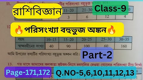 রাশিবিজ্ঞান|Class-9|পরিসংখ্যা বহুভুজ|Part-2(5,6,10,11,12,13)|Page-171,172|#NalandaTutorial(Science)