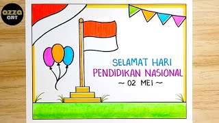 Menggambar Poster Hari Pendidikan Nasional 2026 / Gambar Poster Hardiknas 2026 yang Mudah dan Simpel