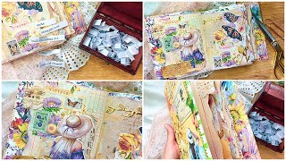 Vintage JUNK JOURNAL WITH ME 💖✂️ October Teal and Tattered Challenge