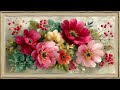 Vintage Tv Screen Wallpaper Floral Background | Gold Framed Art | Tablo Ekran Duvar Kağıdı