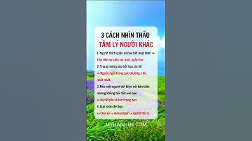 3 cách nhìn thấu tâm lý người khác               #baihoccuocsong #doisong #myhanhus