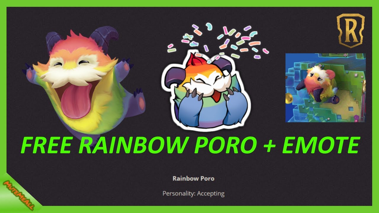 LoR| FREE Rainbow Poro + Emote - YouTube