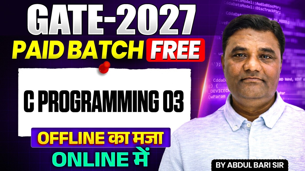 GATE 2027 | C Programming 03 | GATE Computer Science Preparation - YouTube