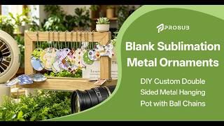 Blank Sublimation Metal Ornaments - DIY Custom Double-Sided Metal Hanging Pot with Ball Chains