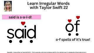 Learn Heart Words with Taylor Swift 22