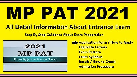 MP PAT 2021 Application form