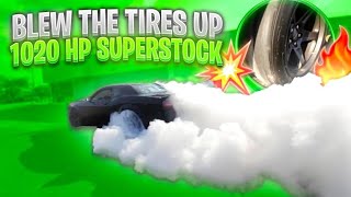 BLEW MY TIRES UP ON MY SUPER STOCK MY FASTEST CAR EVER