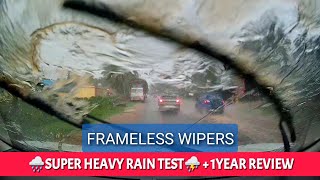 Frameless Wipers - SUPER HEAVY RAIN TEST + 1 YEAR Usage REVIEW - TravelTECH screenshot 3