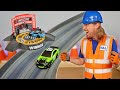 Nascar toy race track with handyman hal  lets go racing