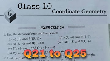 Ex 6A Q21 to Q25  Class 10 Coordinate Geometry RS Aggarwal | CBSE | New syllabus | Rajmith study