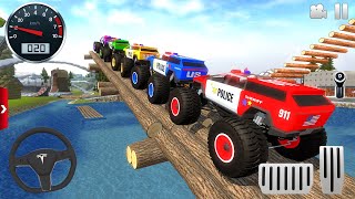Police Monster Truck Racing Offroad 3D - Car Extreme Mega Ramp Driving - Android / IOS GamePlay #2 screenshot 1