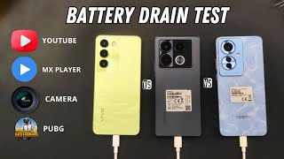 Oppo Reno 11F 5G v Vivo Y100 v Infinix Note 40 | Battery Drain Test | 5000mah | 100% To 0% |