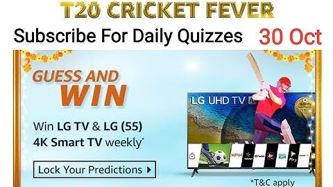 Amazon Guess And Win Quiz Answers 30 October 2020 | Win LG TV