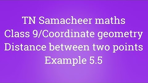 Example 5.5 Class 9 Coordinate geometry Tamilnadu Samacheer maths Nithyaganesh Maths