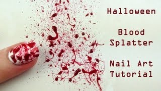 blood splatter halloween nail nails tutorial