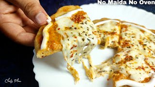 Healthy Snack Recipe | Wheat flour Margherita Pizza in pan | NoOven Pizza | Homemade Piza |Chefsplan