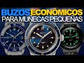 Relojes de Buceo para Muñecas Pequeñas $80-$1000 (Todos Menores a 40 mm)