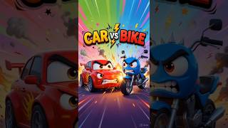 Car vs Bike Race Song for Kids 🚗🏍️ | Hindi Nursery Rhymes #shorts #car #bike