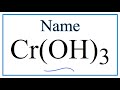 Chromium Hydroxide and Ion Charges