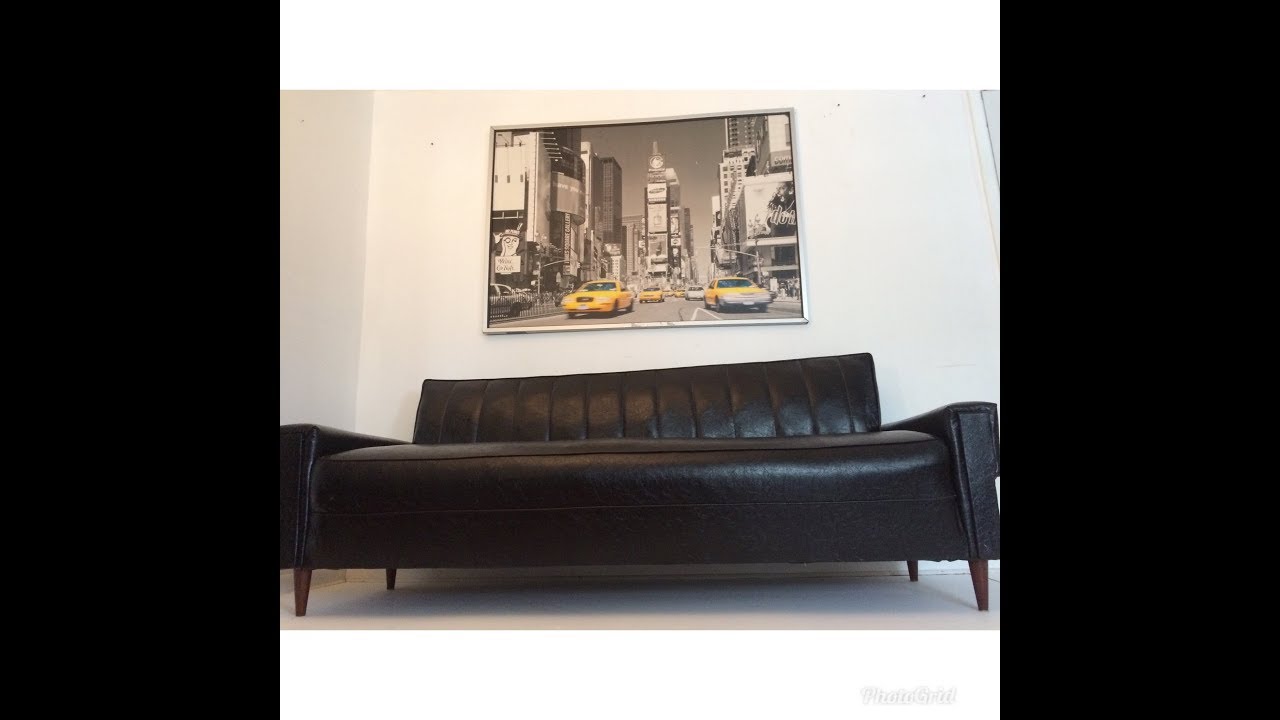 1926 Black Mid Century Modern Leather Vinly Sleeper Clic Clac You 1926 Black Mid Century Modern Leather Vinly Sleeper Clic Clac
