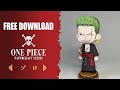 【展開図無料で配布中】紙で作れる、ゾロ(ワンピース)【ペーパークラフト】ONE PIECE papercraft  zoro