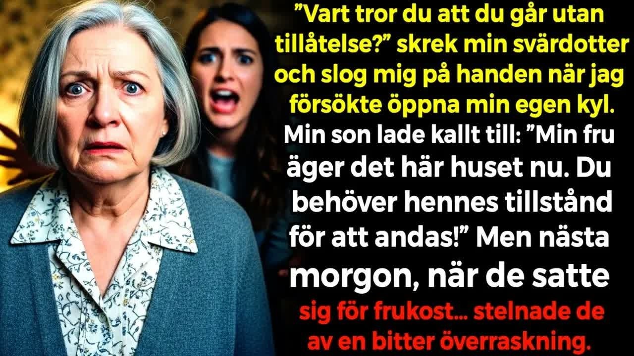 Klockan var två på natten när hon slog bort min hand från kylskåpshandtaget i mitt eget kök. ”Vart tror du att du ska utan tillstånd?” väste hon. Jag är 62 år och har bott i det här huset i 40 år....