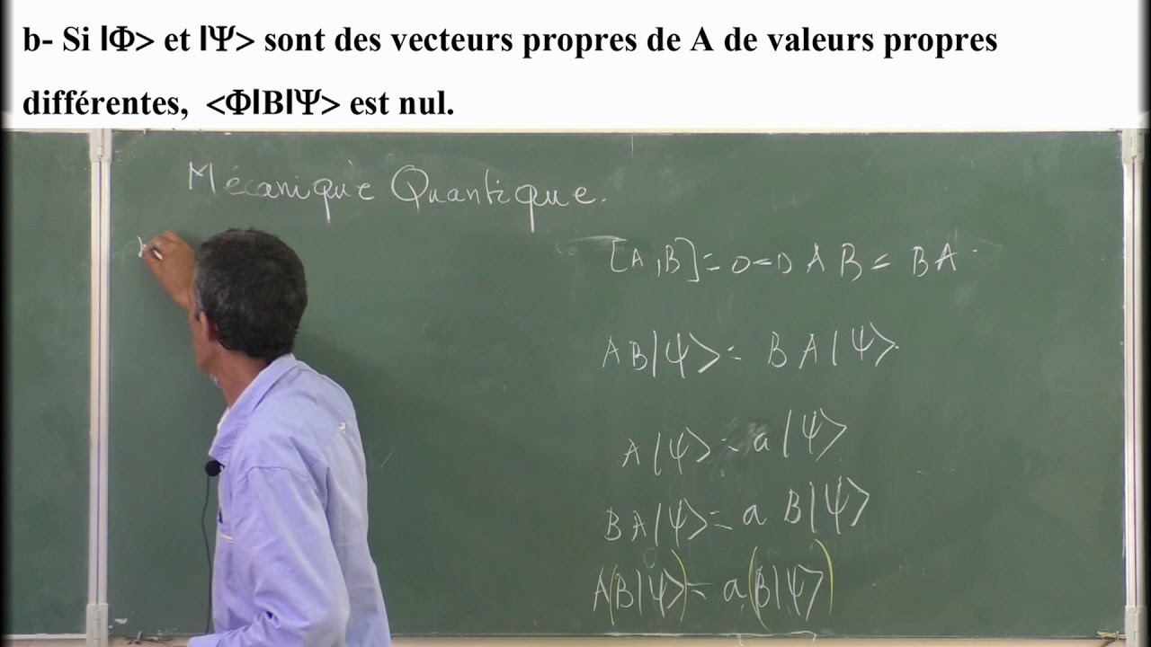 Résumé détaillé de mécanique quantique sur les opérateurs