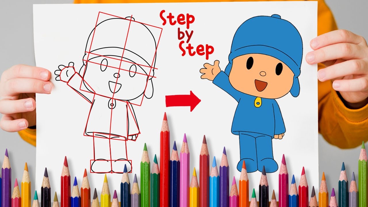 Ini cara mudah  menggambar Animasi  Pocoyo YouTube