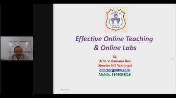 S1 Inaugural Address by Prof. N.V. Ramana Rao Director NIT Warangal